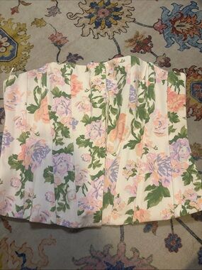 ZARA Floral Strapless Corset Top